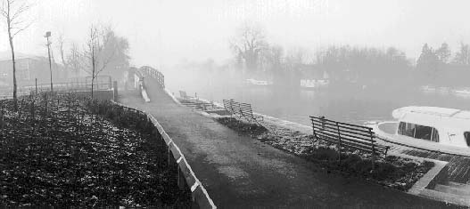 Panorama - Thames at Staines, mist